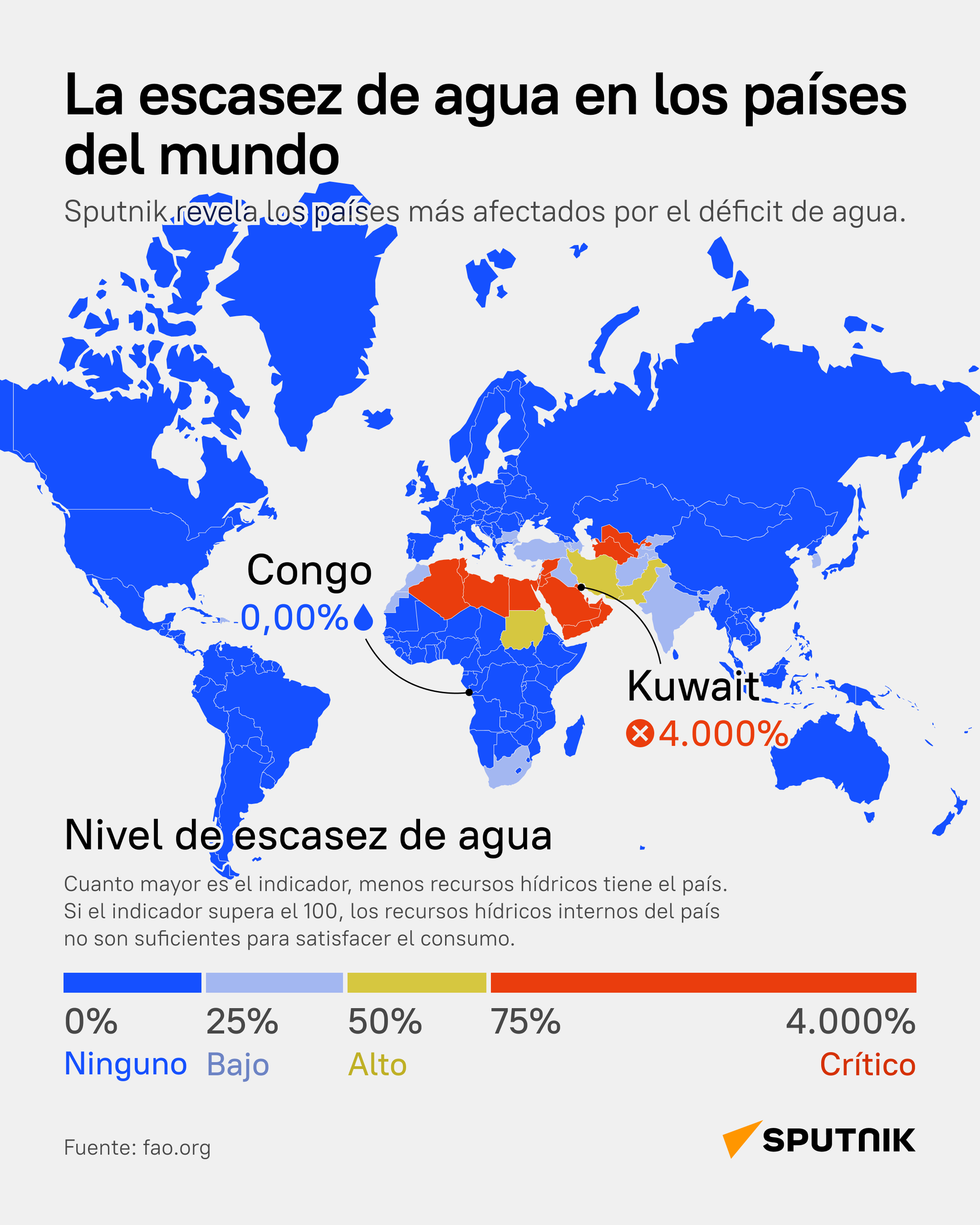 Mapa de la sed global: ¿qué países sufren más la escasez de agua? - Sputnik Mundo
