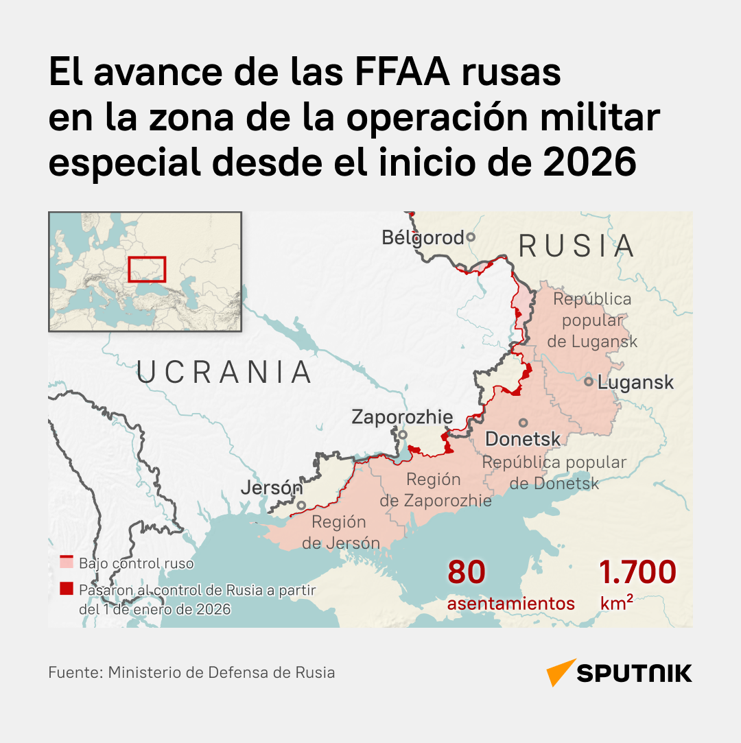 El avance de las tropas rusas en la zona de la operación militar especial en 2026 - Sputnik Mundo