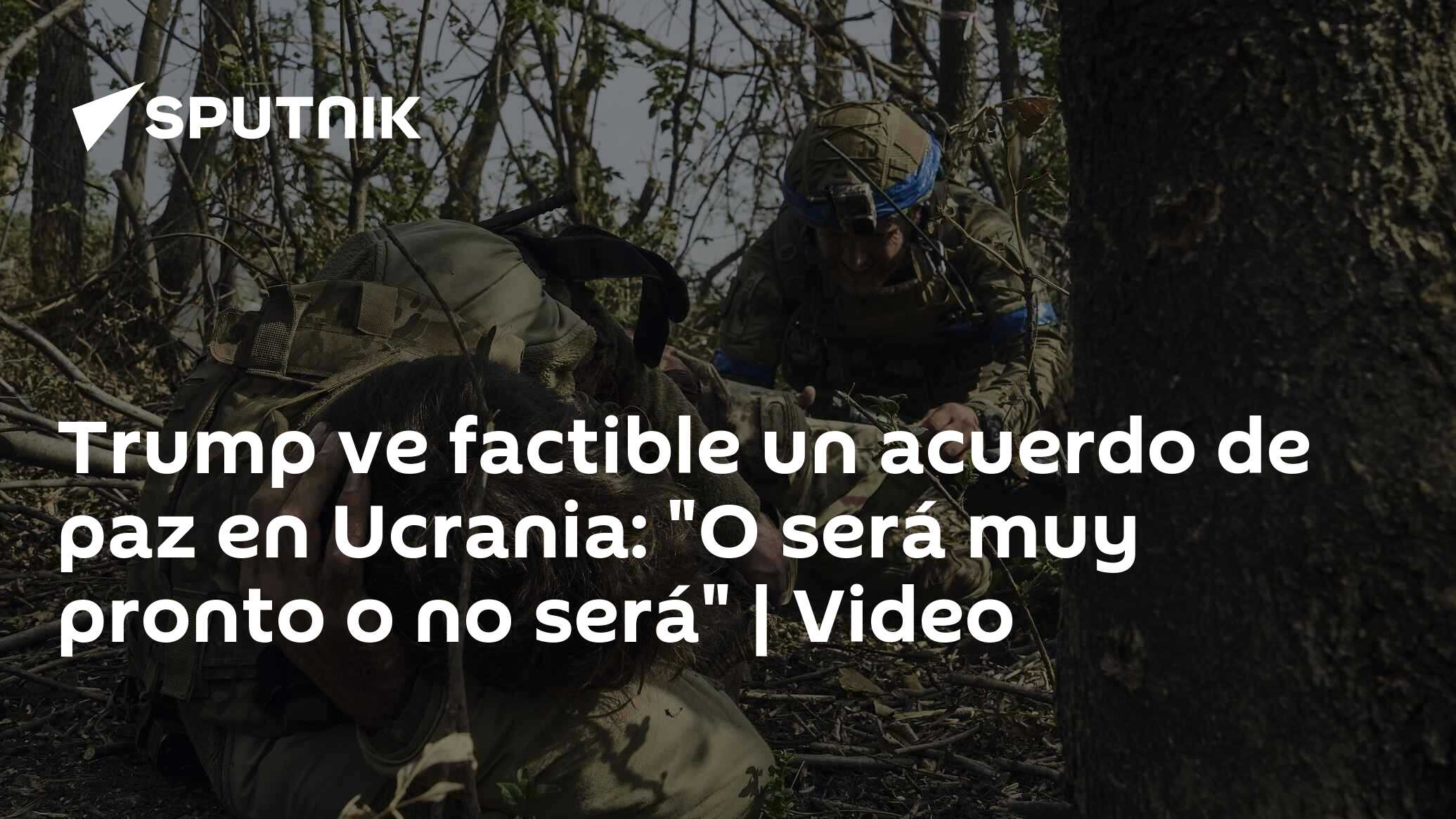 Imagen del artículo: Trump ve factible un acuerdo de paz en Ucrania: 'O será muy pronto o no será' | Video