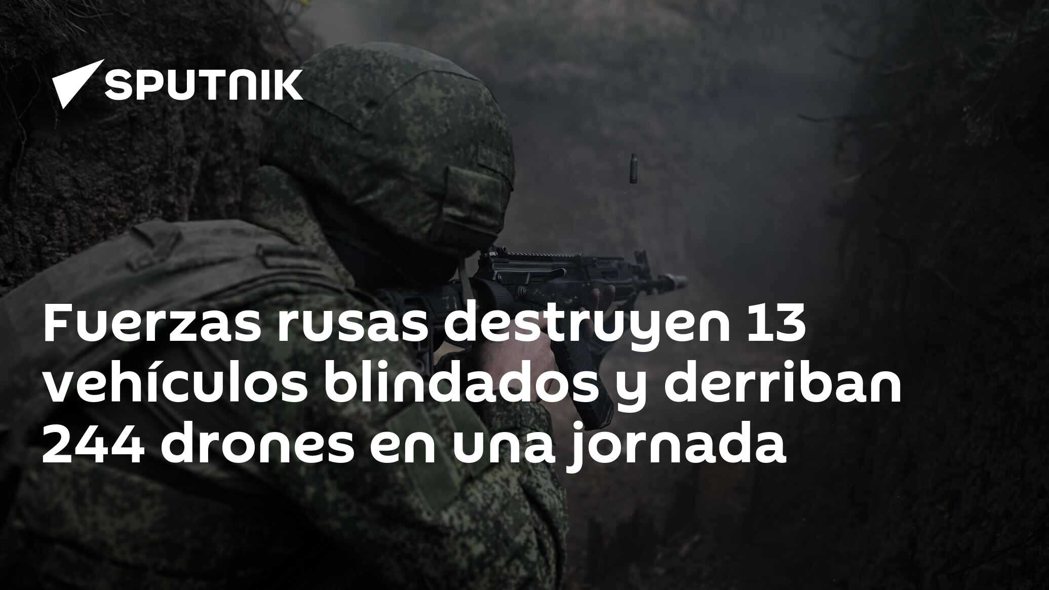 Imagen del artículo: Fuerzas rusas destruyen 13 vehículos blindados y derriban 244 drones en una jornada