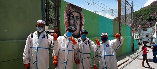 Brigada Comuna de Trabajo y Producción encargada de la desinfección - Sputnik Mundo