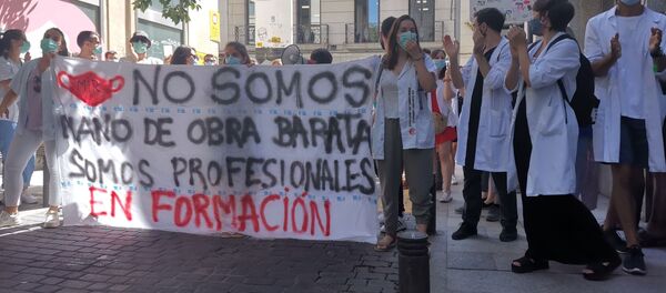 Manifestación de los médicos residentes en Madrid - Sputnik Mundo