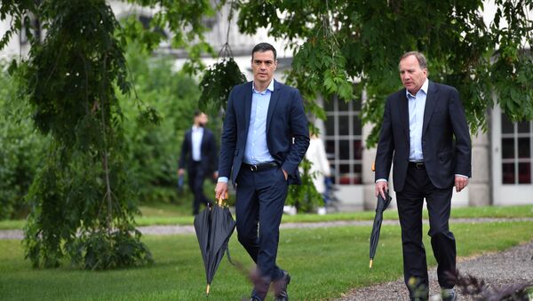 Pedro Sánchez y el primer ministro de Suecia - Sputnik Mundo