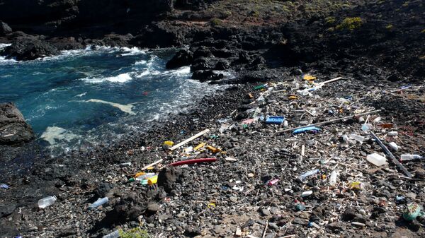 Suciedad en una cala cerca a la Punta de Abona (Tenerife) - Sputnik Mundo