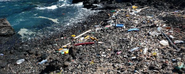 Suciedad en una cala cerca a la Punta de Abona (Tenerife) - Sputnik Mundo