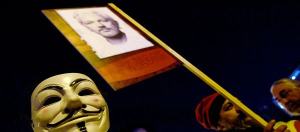 Manifestación contra la extradición de Julian Assange - Sputnik Mundo