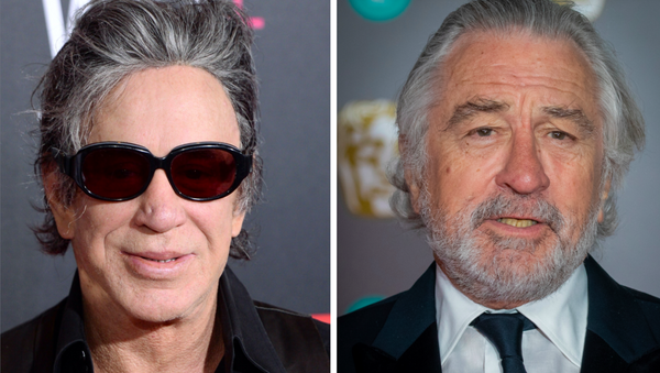 Los actores estadounidenses Mickey Rourke (a la izquierda) y Robert De Niro (a la derecha) - Sputnik Mundo