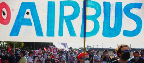 Manifestaciones contra los despidos de Airbus en España Manifestaciones contra los despidos de Airbus en España - Sputnik Mundo