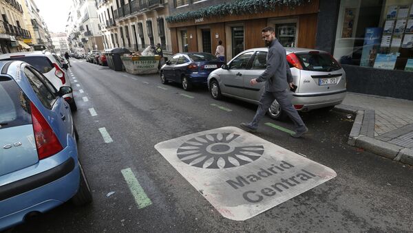 Una calle de Madrid Central en el centro de la capital Una calle de Madrid Central en el centro de la capital - Sputnik Mundo
