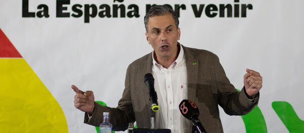 Javier Ortega Smith, secretario general de Vox, durante una conferencia de 2018 Javier Ortega Smith, secretario general de Vox, durante una conferencia de 2018 - Sputnik Mundo