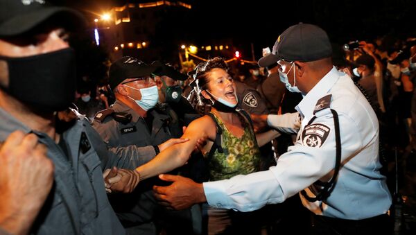 Protestas contra el primer ministro de Israel, Benjamín Netanyahu - Sputnik Mundo