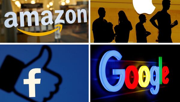 Logos de Apple, Amazon, Facebook y Google - Sputnik Mundo