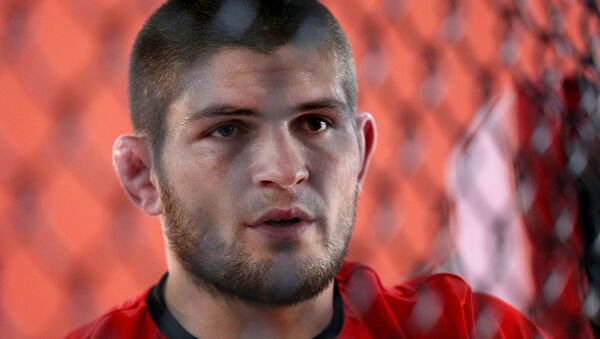 Khabib Nurmagomédov durante un entrenamiento en Moscú (archivo) - Sputnik Mundo