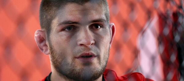 Khabib Nurmagomédov durante un entrenamiento en Moscú (archivo) - Sputnik Mundo