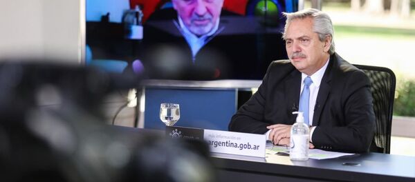 Presidente de Argentina, Alberto Fernández, durante anuncio de nueva etapa del programa de ATP - Sputnik Mundo