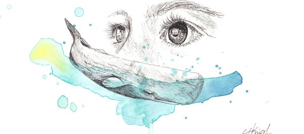 El niño y el cachalote, obra de la artista y bióloga Cristina Otero - Sputnik Mundo