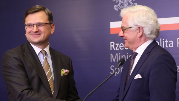 El ministro de Exteriores de Ucrania, Dmitri Kuleba y su homólogo polaco, Jacek Czaputowicz El ministro de Exteriores de Ucrania, Dmitri Kuleba y su homólogo polaco, Jacek Czaputowicz - Sputnik Mundo