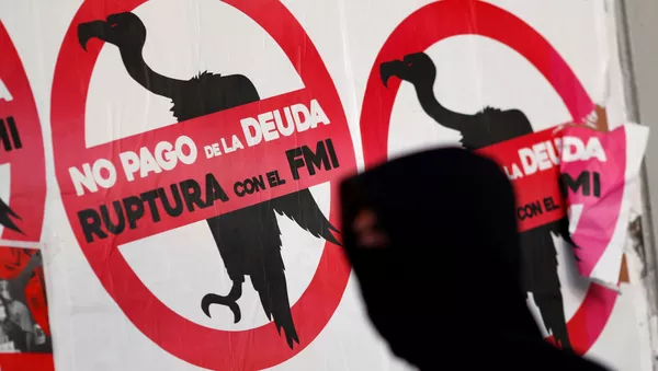 Carteles contra el FMI y el pago de la deuda en Argentina