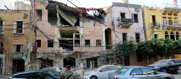 Edificios destruidos tras la explosión en el puerto libanés de Beirut - Sputnik Mundo