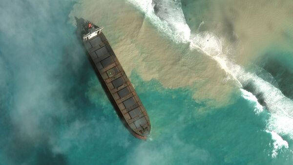 MV Wakashio, un buque que encalló frente a la costa sureste de Mauricio - Sputnik Mundo
