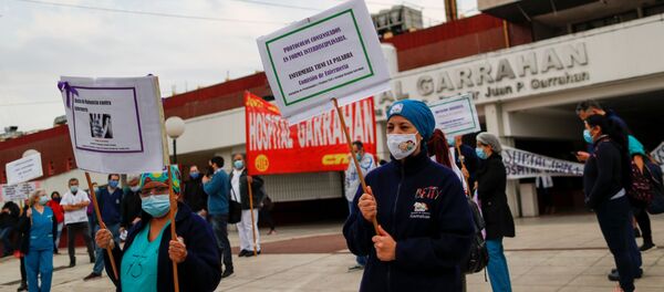 Una protesta de trabajadores médicos en Buenos Aires - Sputnik Mundo