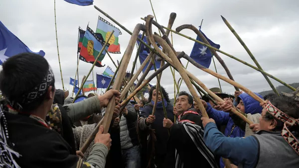 Protesta de la comunidad mapuche en Chile