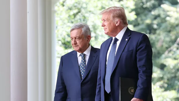El presidente de México, Andrés Manuel López Obrador, y su par estadounidense, Donald Trump - Sputnik Mundo