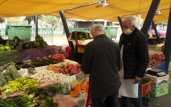 Puestos de venta en la feria libre de Manquehue en Santiago, Chile - Sputnik Mundo