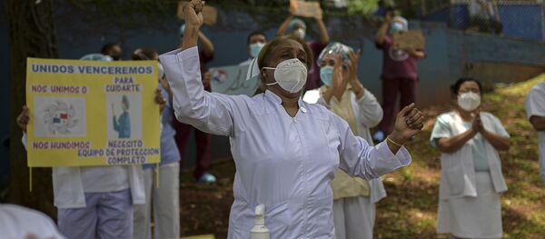 Enfermeras protestando en Panamá - Sputnik Mundo
