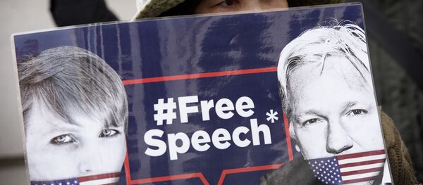Una protesta contra la extradición de Assange (archivo) - Sputnik Mundo