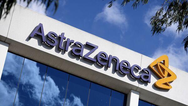 Logo de la compañia farmacéutica AstraZeneca - Sputnik Mundo