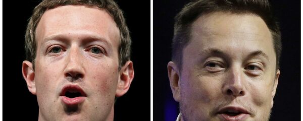 El magnate tecnológico Elon Musk y el director general de Facebook, Mark Zuckerberg El magnate tecnológico Elon Musk y el director general de Facebook, Mark Zuckerberg - Sputnik Mundo