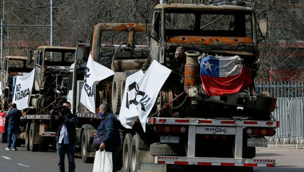Camioneros de Chile en una huelga (archivo) Camioneros de Chile en una huelga (archivo) - Sputnik Mundo