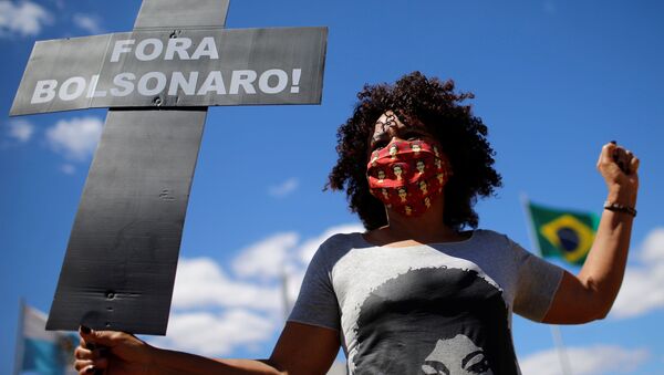 Protestas del movimiento negro de Brasil conra Bolsonaro Protestas del movimiento negro de Brasil conra Bolsonaro - Sputnik Mundo