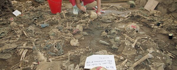 Lugar de la masacre perpetrada por militares en El Mozote en el Salvador en 1981 - Sputnik Mundo