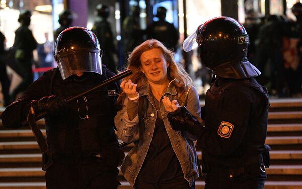 Detenciones durante las protestas en Minsk, Bielorrusia Detenciones durante las protestas en Minsk, Bielorrusia - Sputnik Mundo