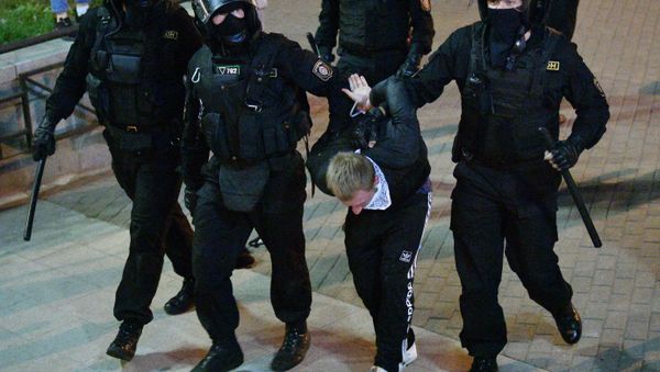 Detenciones durante las protestas en Minsk, Bielorrusia Detenciones durante las protestas en Minsk, Bielorrusia - Sputnik Mundo