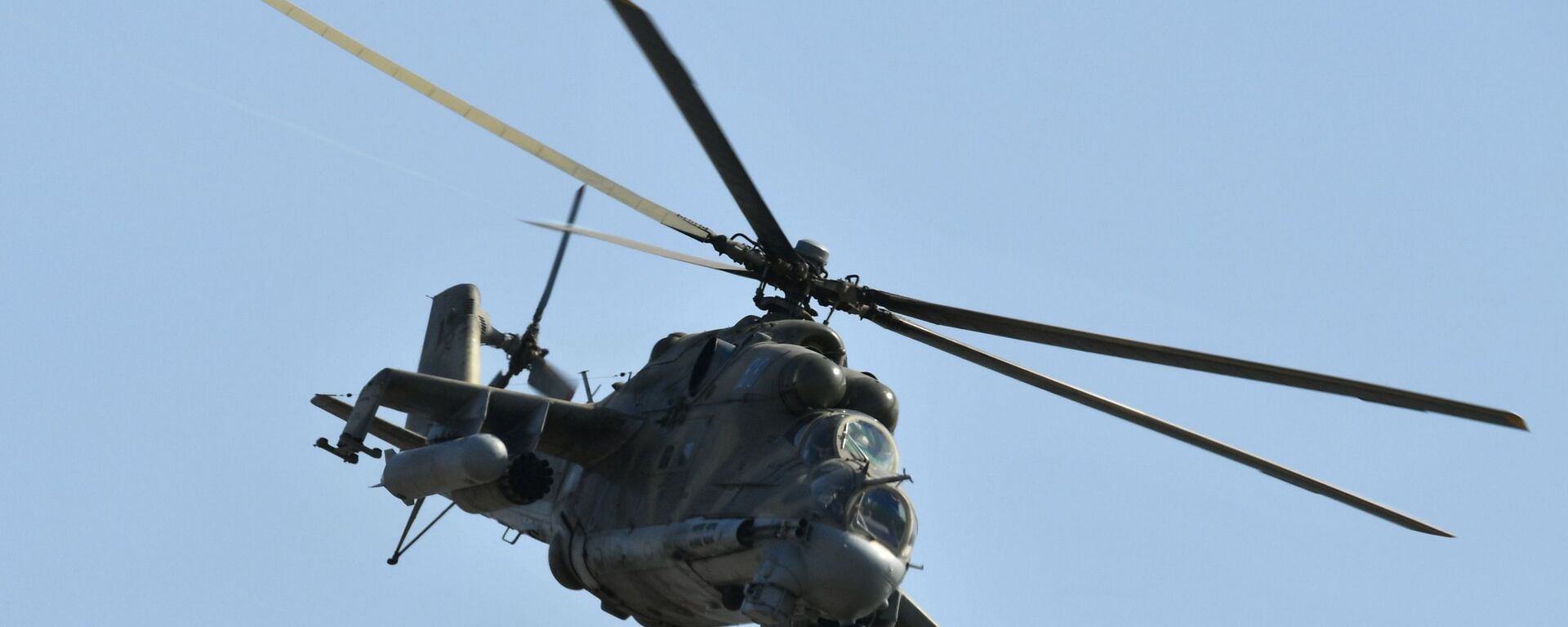 Helicóptero Mi-24 durante las maniobras Kavkaz 2020 - Sputnik Mundo, 1920, 01.09.2023
