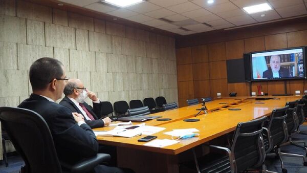 Reunión telemática entre el canciller de Venezuela, Jorge Arreaza, y su homólogo de Irán, Javad Zarif - Sputnik Mundo