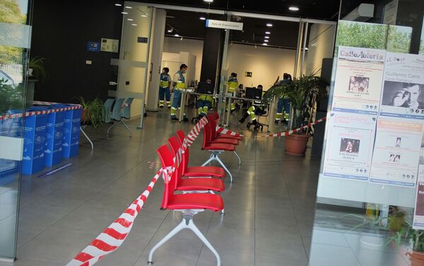 El Centro Cultural Lope de Vega de Vallecas, preparado para los test de antígenos El Centro Cultural Lope de Vega de Vallecas, preparado para los test de antígenos - Sputnik Mundo