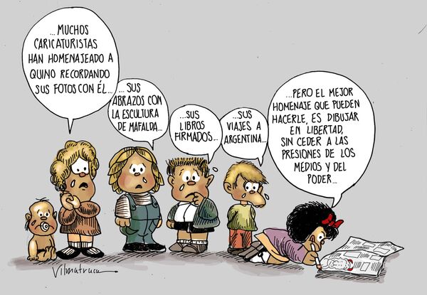Caricaturista ecuatoriana: el mejor homenaje para Quino es dibujar con libertad Caricaturista ecuatoriana: el mejor homenaje para Quino es dibujar con libertad - Sputnik Mundo