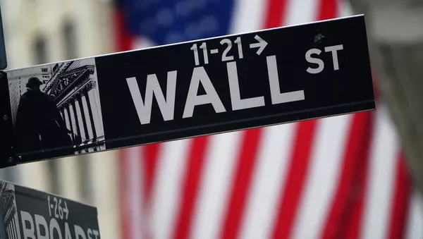 Señal de tráfico en Wall Street