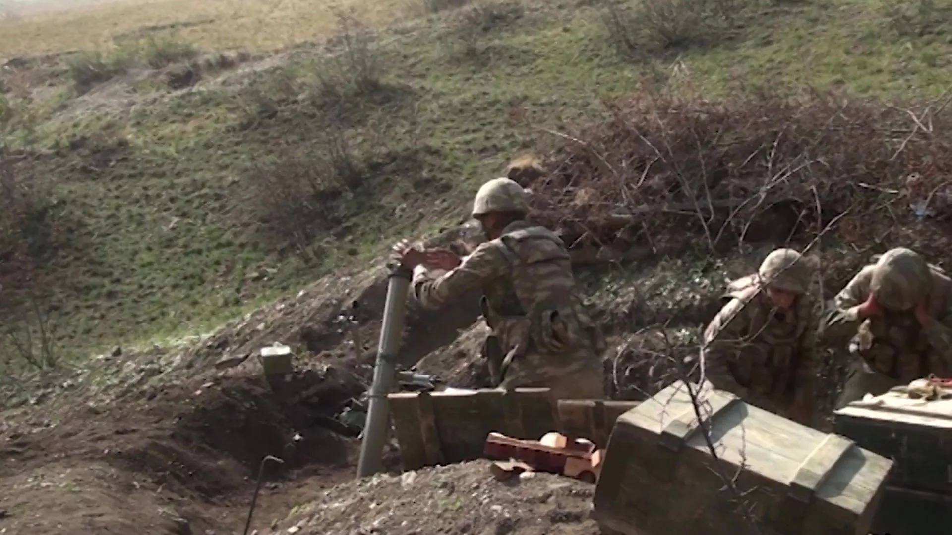Militares azeríes en la zona del conflicto en Nagorno Karabaj Militares azeríes en la zona del conflicto en Nagorno Karabaj - Sputnik Mundo, 1920, 19.09.2023