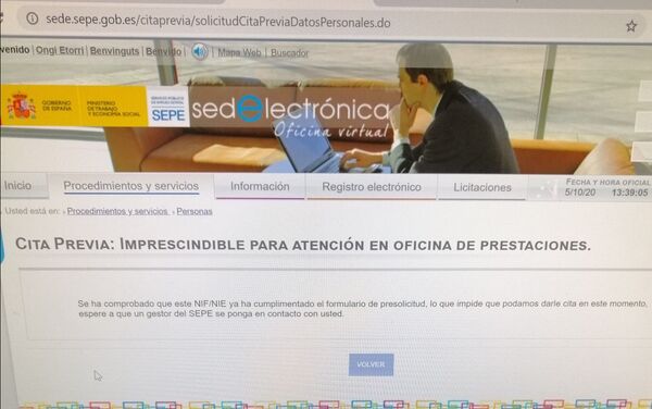 SEPE no deja pedir citas previas online ni atiende por teléfono - Sputnik Mundo