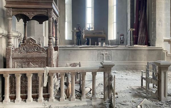 La catedral histórica de Ghazanchetsots en la localidad de Shusha de Nagorno Karabaj La catedral histórica de Ghazanchetsots en la localidad de Shusha de Nagorno Karabaj - Sputnik Mundo