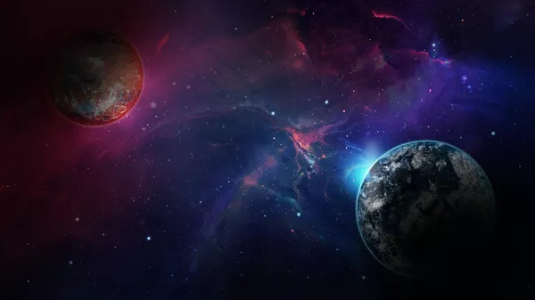 Unos planetas (ilustración)