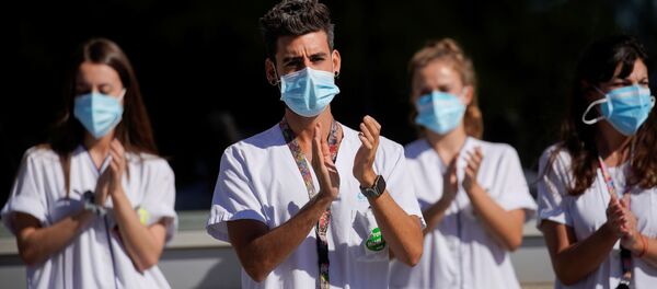 Protesta de sanitarios en Madrid. 7 de octubre de 2020 - Sputnik Mundo