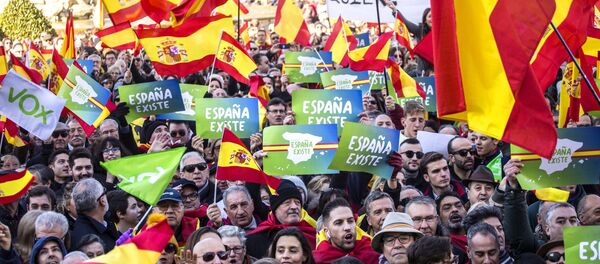 Protestas del partido ultraderechista Vox en Madrid (archivo) Protestas del partido ultraderechista Vox en Madrid (archivo) - Sputnik Mundo