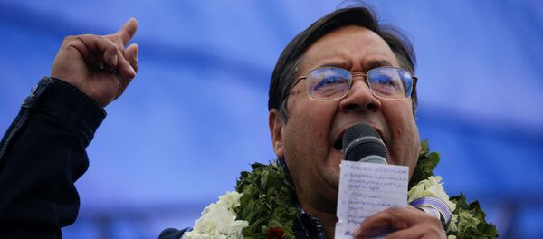 Luis Arce, en acto de cierre de campaña - Sputnik Mundo