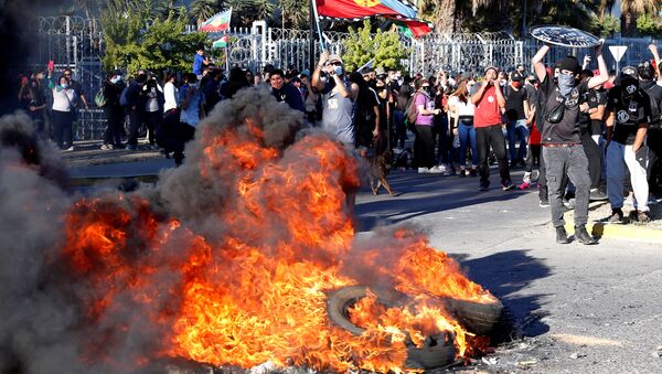 La jornada de manifestaciones en Chile - Sputnik Mundo